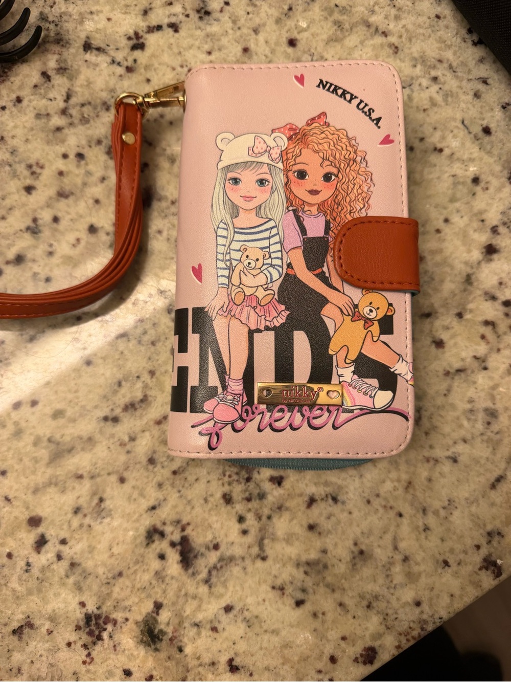 Pink Girls' Wristlet Phone Wallet